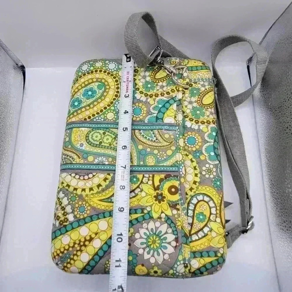 Vera Bradley Retired Lemon Parfait Turquoise Paisley Mini Computer, Crossbody! - Picture 3 of 14
